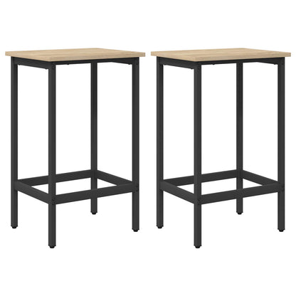 Barkruk 2 st Sonoma Eiken 40 x 32 x 74 cm Bewerkt hout