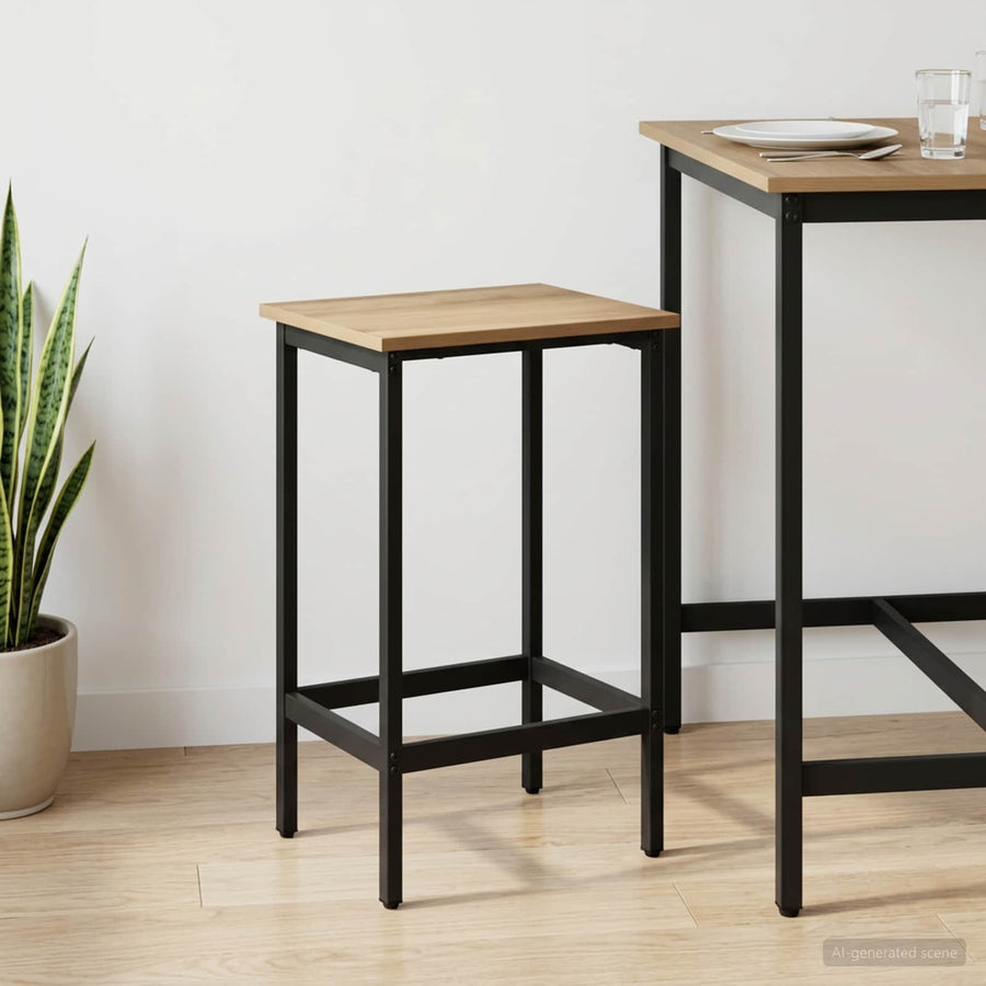 Barkruk Artisanaal eiken 40 x 32 x 74 cm Bewerkt hout