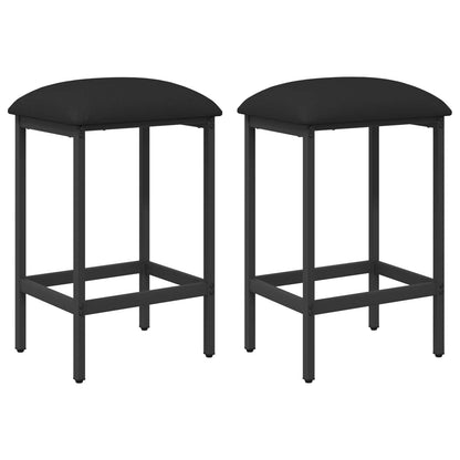 Barkruk 2 st Zwart 40 x 32 x 64 cm Bewerkt hout