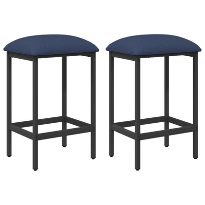 Barkruk 2 st Blauw 40 x 32 x 64 cm Bewerkt hout