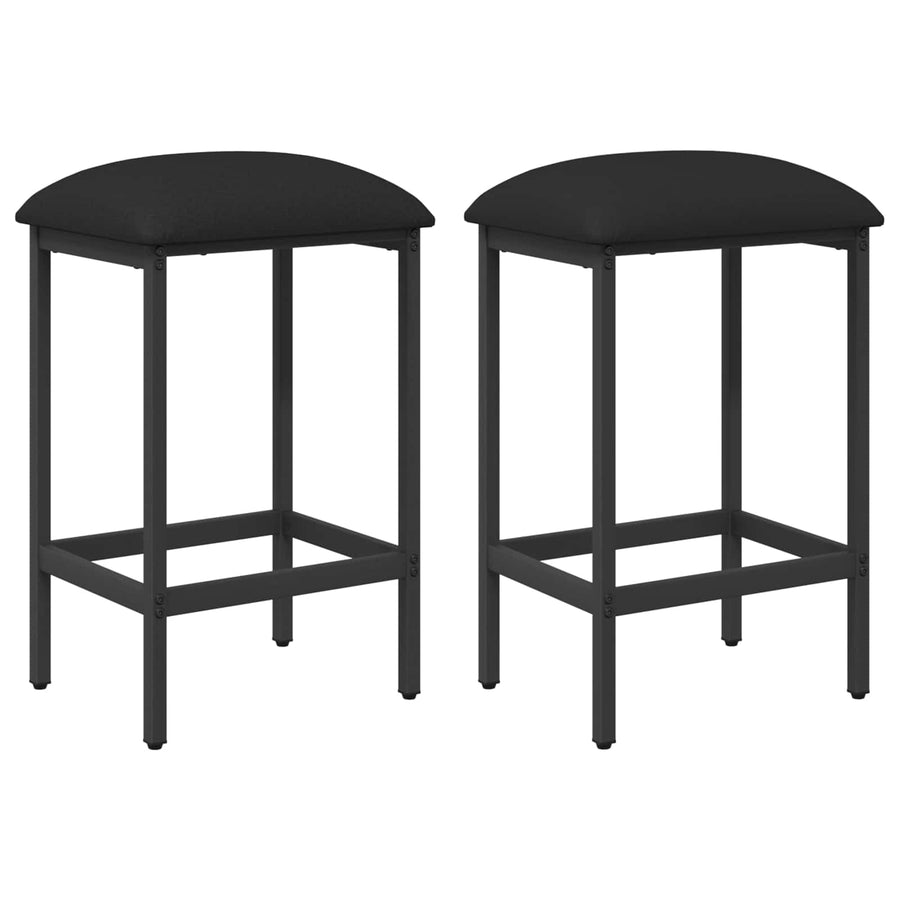 Barkruk 2 st Zwart 40 x 32 x 74 cm Bewerkt hout