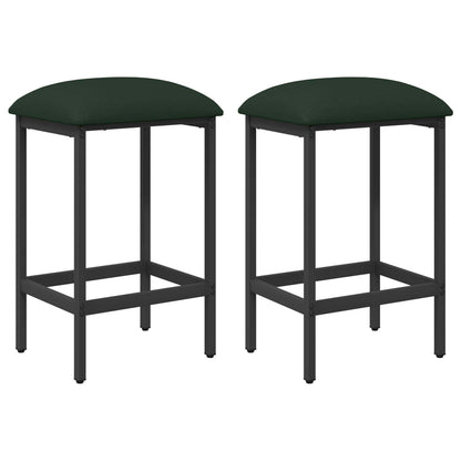 Barkruk 2 st Donkergroen 40 x 32 x 74 cm Bewerkt hout