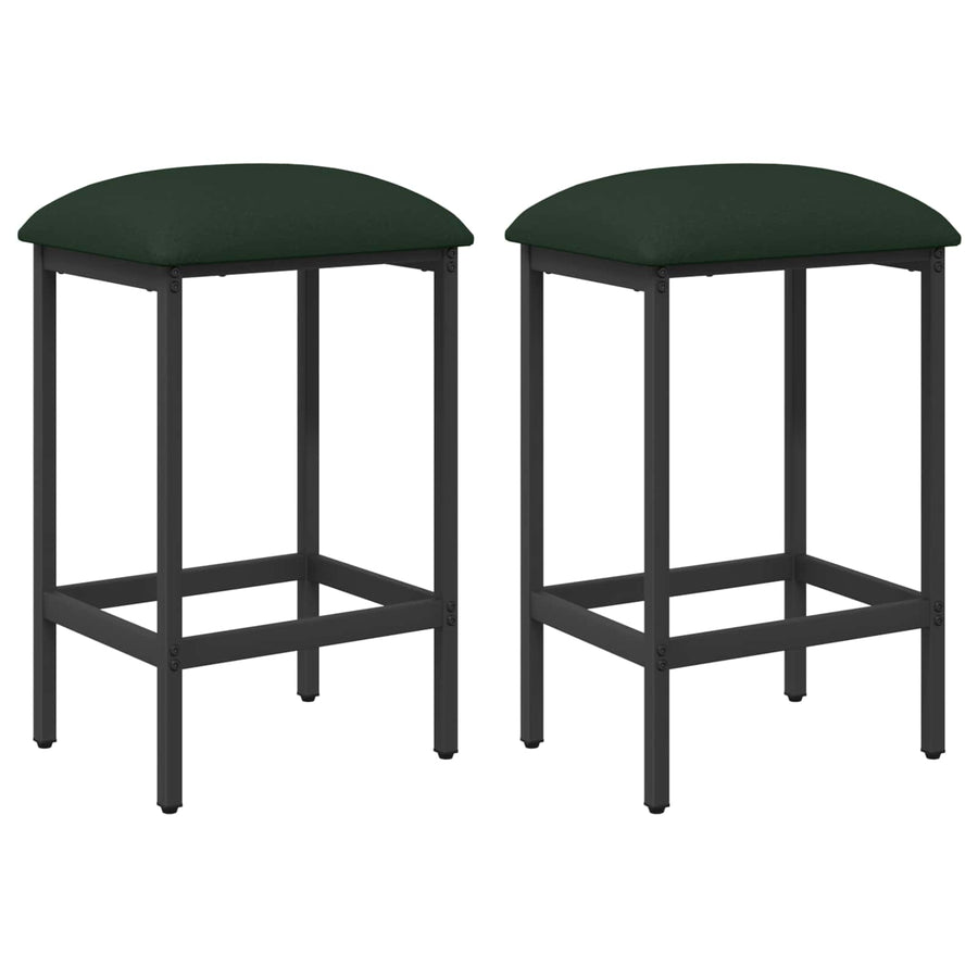 Barkruk 2 st Donkergroen 40 x 32 x 74 cm Bewerkt hout