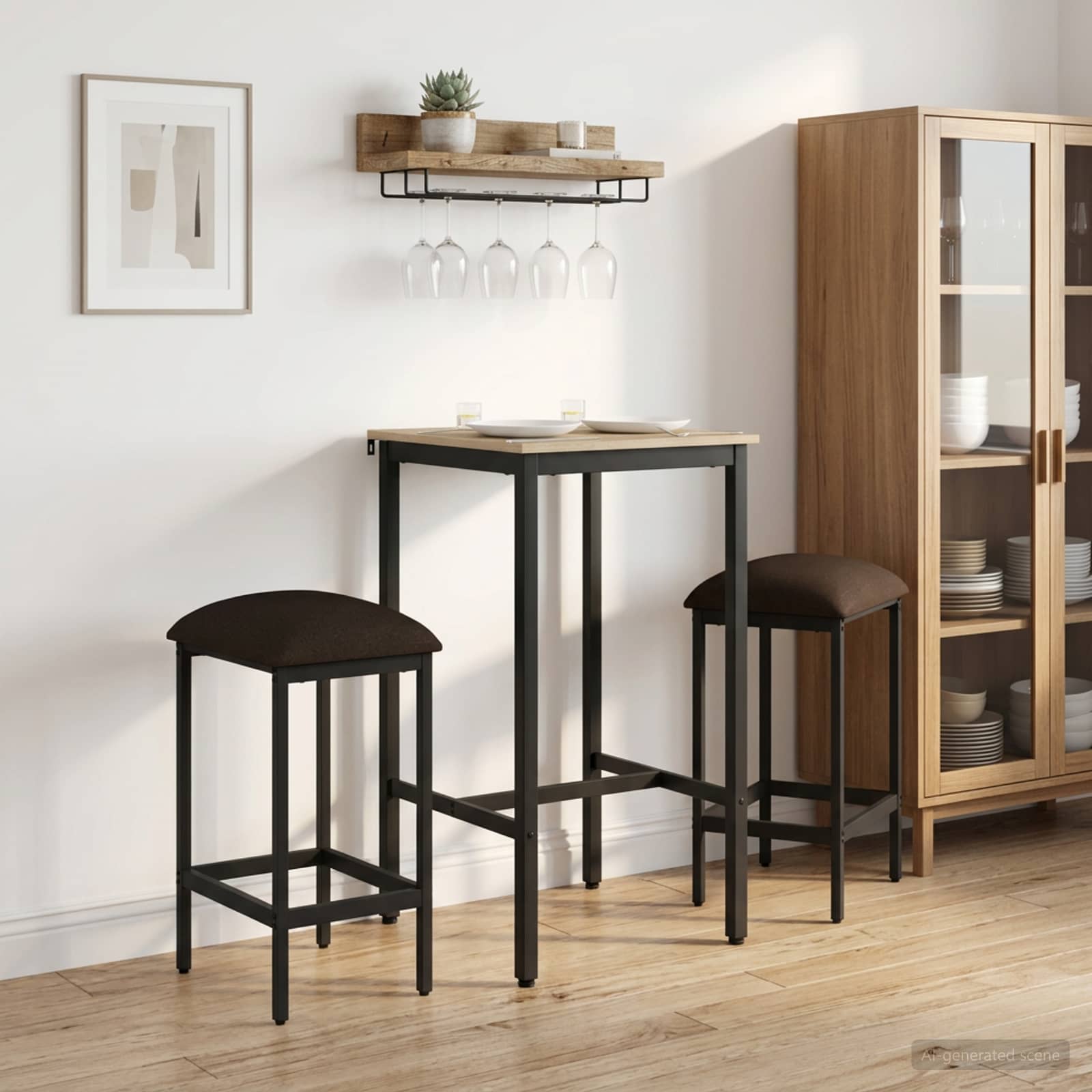 Barkruk 2 st Taupe 40 x 32 x 74 cm Bewerkt hout