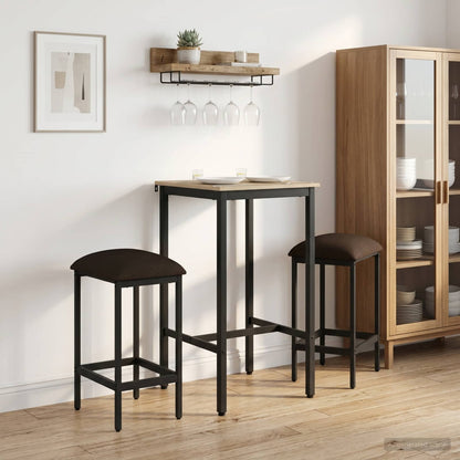 Barkruk 2 st Taupe 40 x 32 x 74 cm Bewerkt hout
