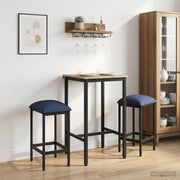 Barkruk 2 st blauw 74 cm bewerkt hout