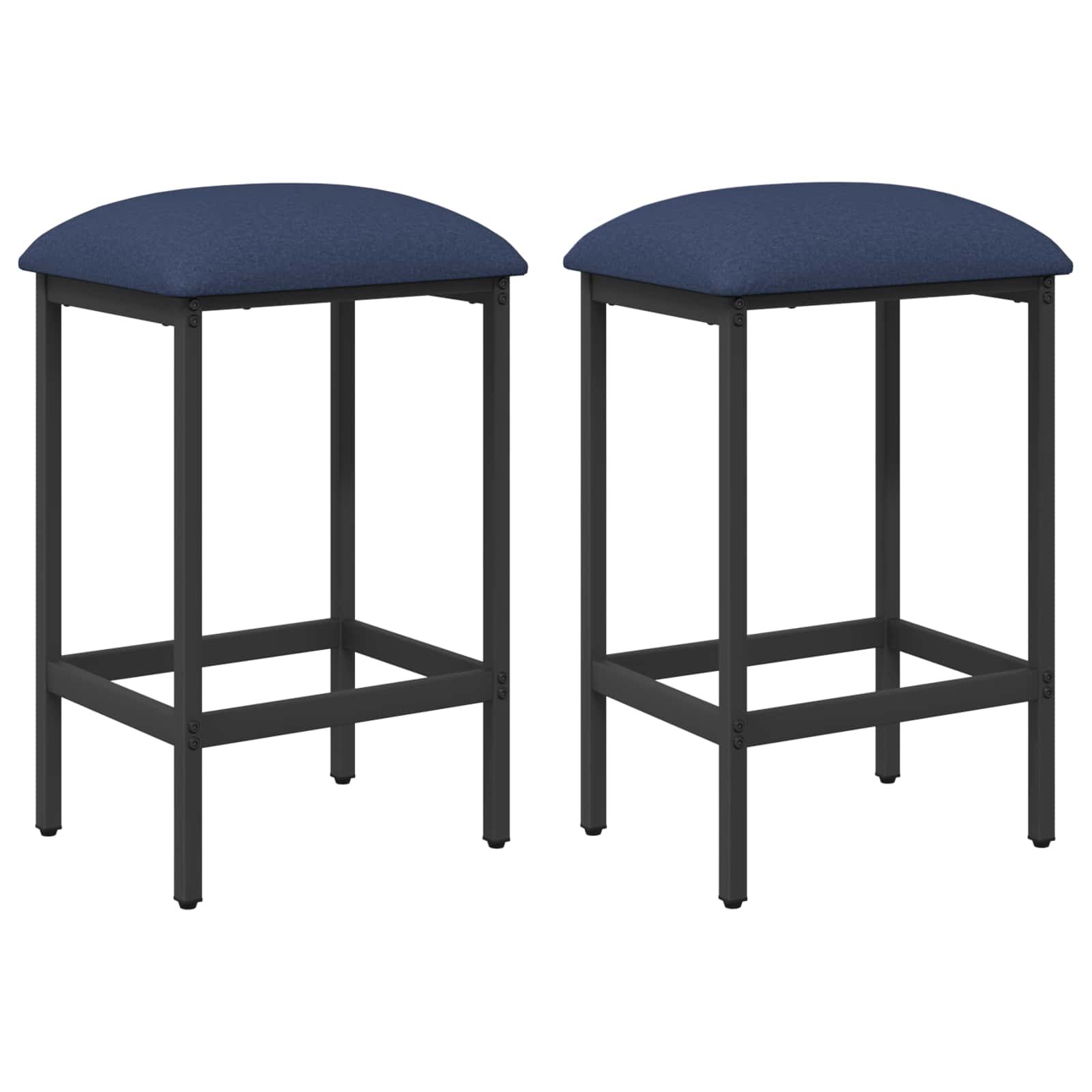 Barkruk 2 st Blauw 40 x 32 x 74 cm Bewerkt hout