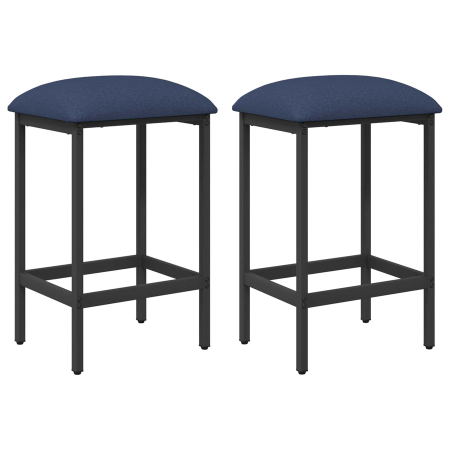 Barkruk 2 st Blauw 40 x 32 x 74 cm Bewerkt hout