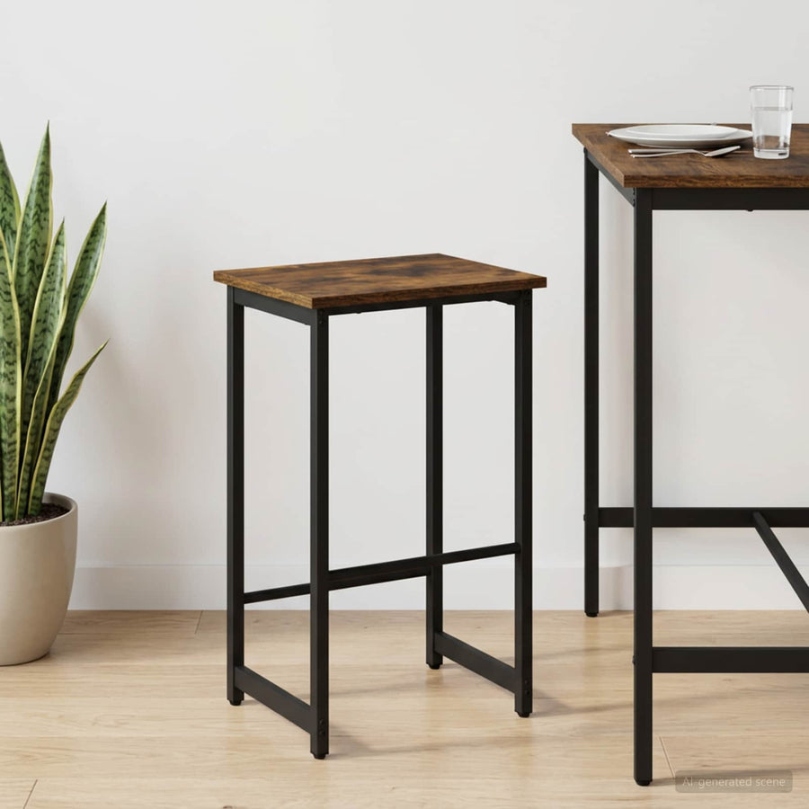 Barkruk Gerookt eiken 40 x 32 x 64 cm Bewerkt hout