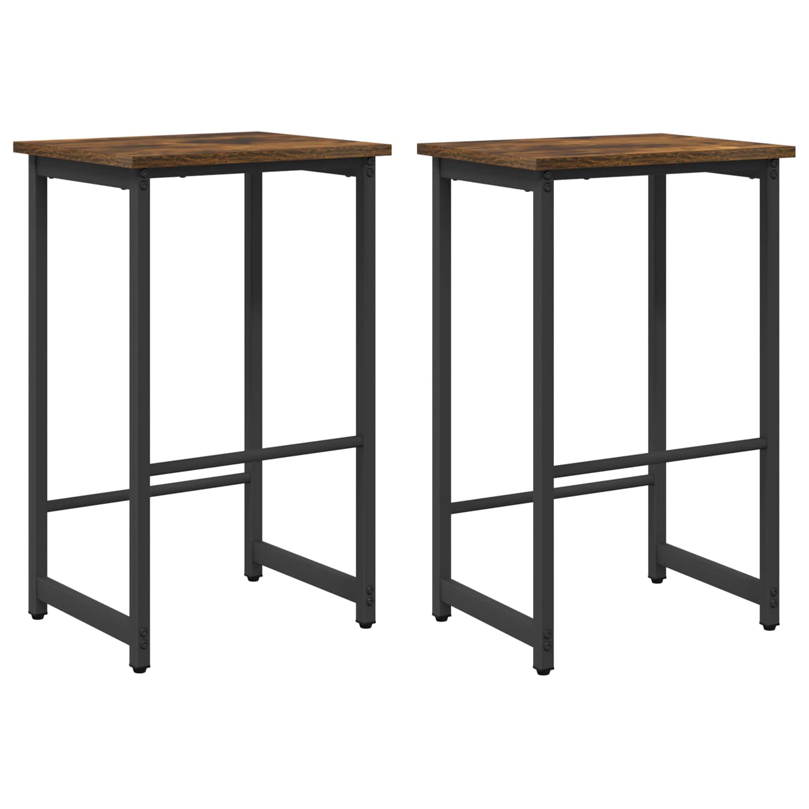 Barkruk 2 st Gerookt eiken 40 x 32 x 64 cm Bewerkt hout