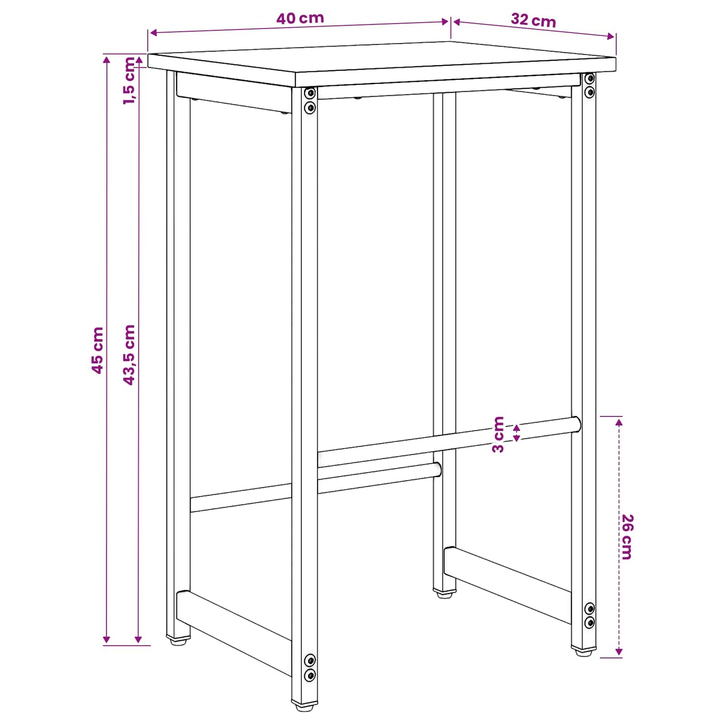Barkruk 2 st Gerookt eiken 40 x 32 x 64 cm Bewerkt hout
