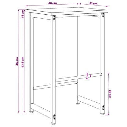 Barkruk 2 st Gerookt eiken 40 x 32 x 64 cm Bewerkt hout