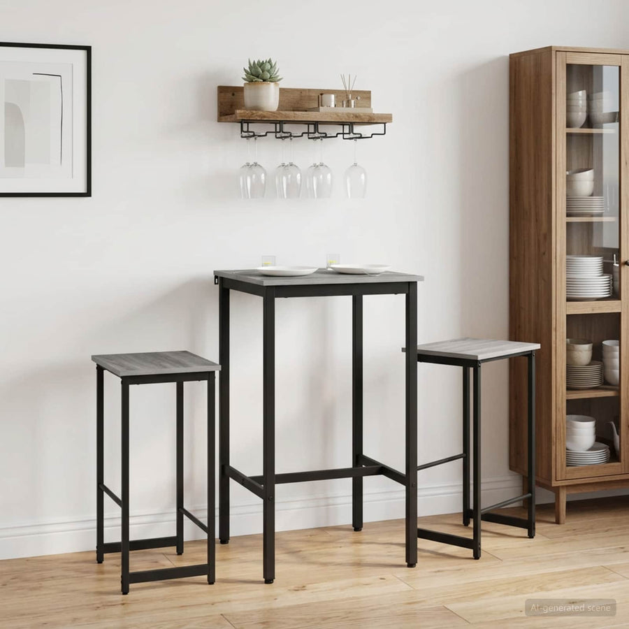 Barkruk 2 st Grijs Sonoma 40 x 32 x 64 cm Bewerkt hout