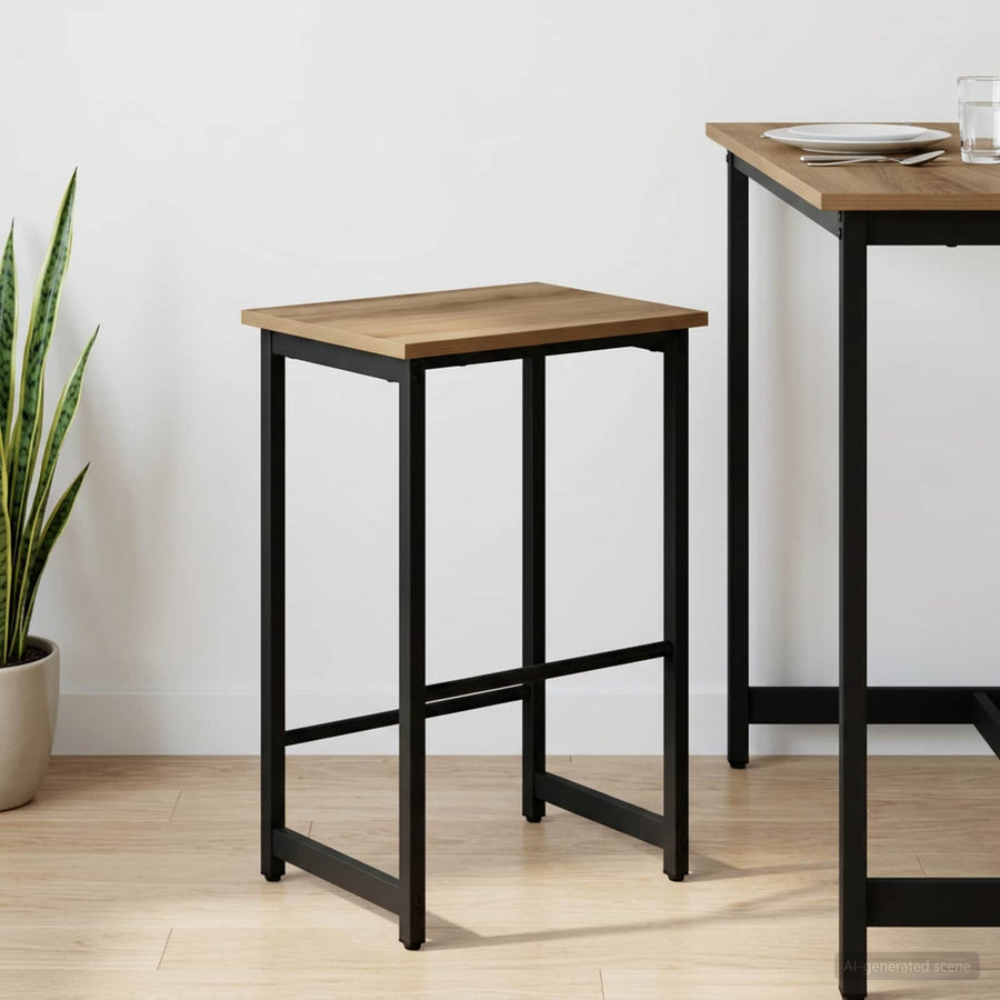 Barkruk Artisanaal eiken 40 x 32 x 64 cm Bewerkt hout