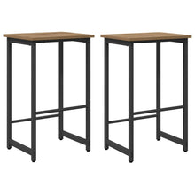 Barkruk 2 st Artisanaal eiken 40 x 32 x 64 cm Bewerkt hout