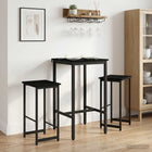Barkruk 2 st zwart eiken 40x32x74 cm