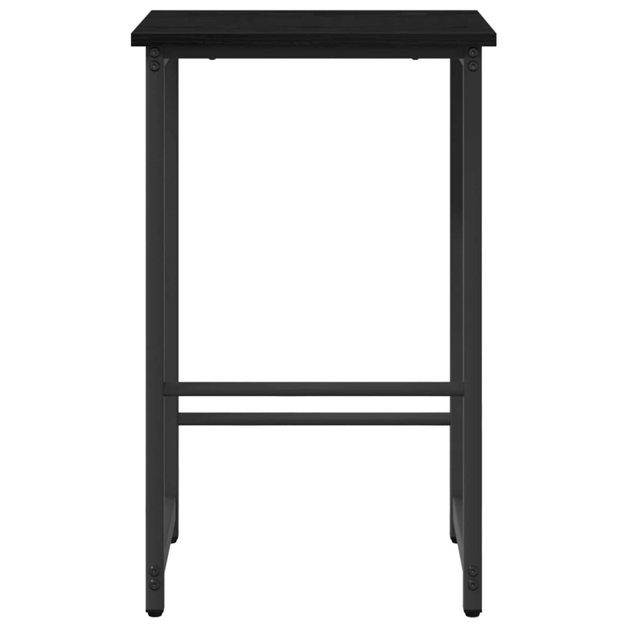Barkruk 2 st Zwart eiken 40 x 32 x 74 cm Bewerkt hout