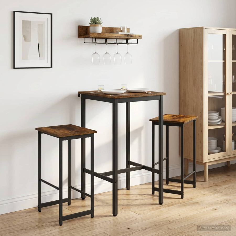 Barkruk 2 st Gerookt eiken 40 x 32 x 74 cm Bewerkt hout