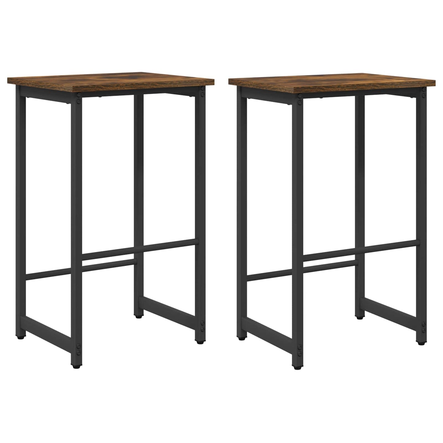 Barkruk 2 st Gerookt eiken 40 x 32 x 74 cm Bewerkt hout