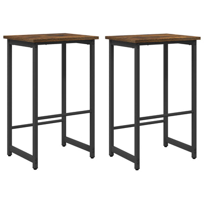 Barkruk 2 st Gerookt eiken 40 x 32 x 74 cm Bewerkt hout