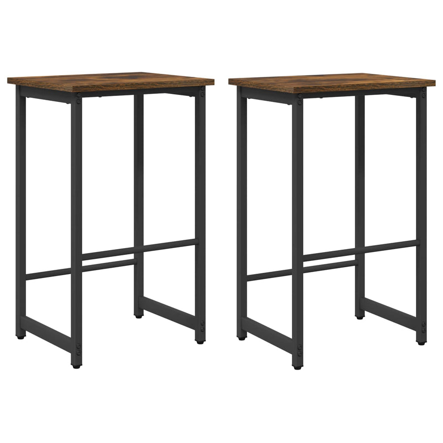 Barkruk 2 st Gerookt eiken 40 x 32 x 74 cm Bewerkt hout