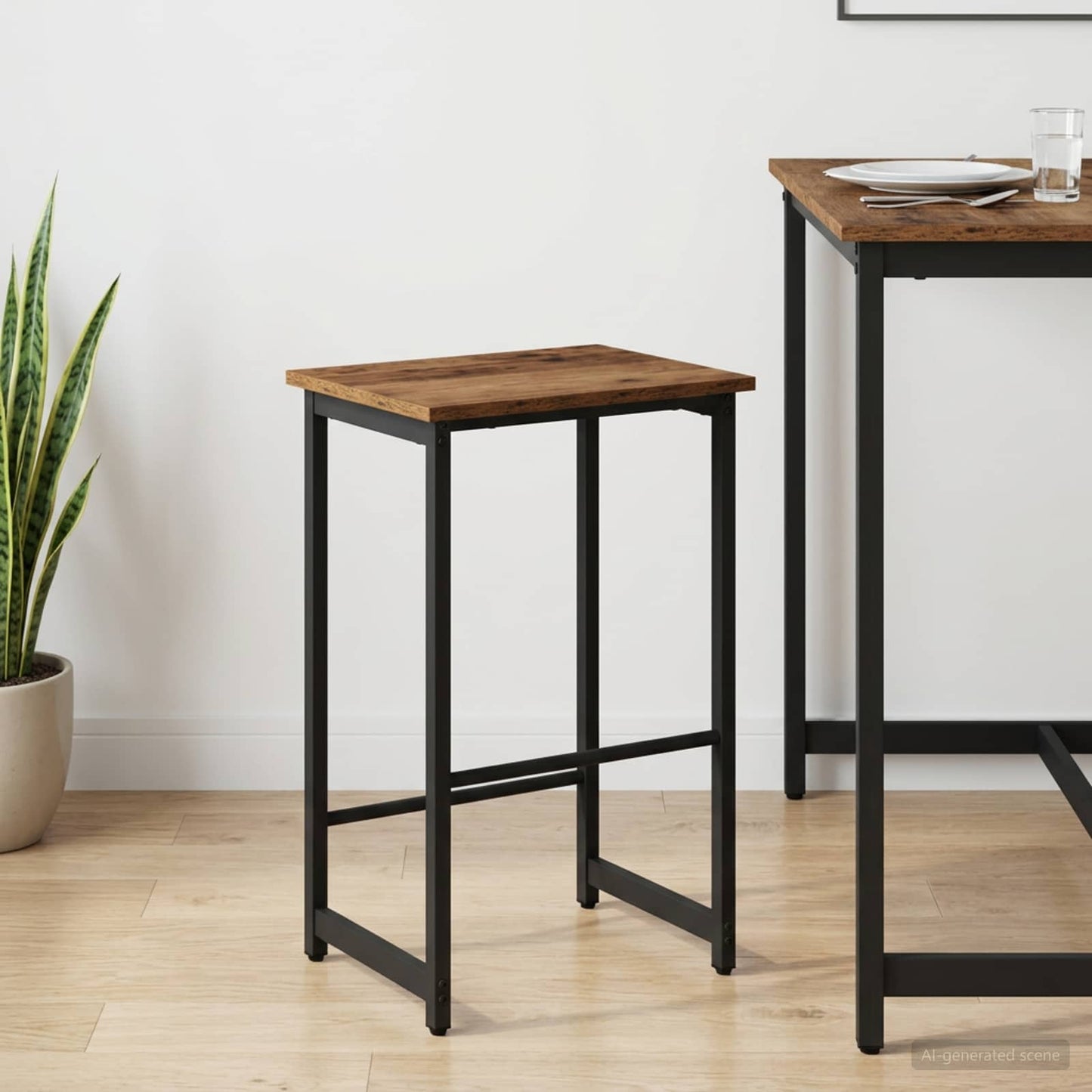 Barkruk Oud hout 40 x 32 x 74 cm Bewerkt hout