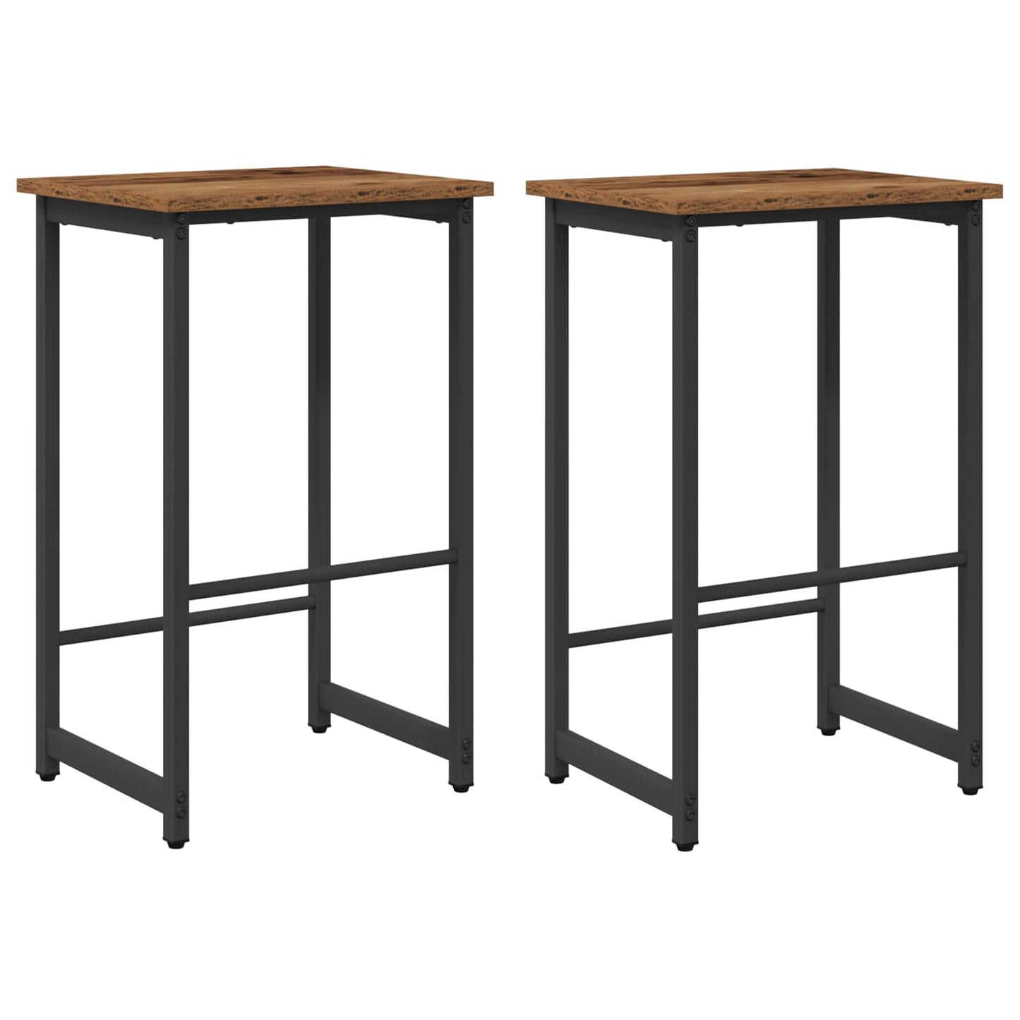 Barkruk 2 st Oud hout 40 x 32 x 74 cm Bewerkt hout