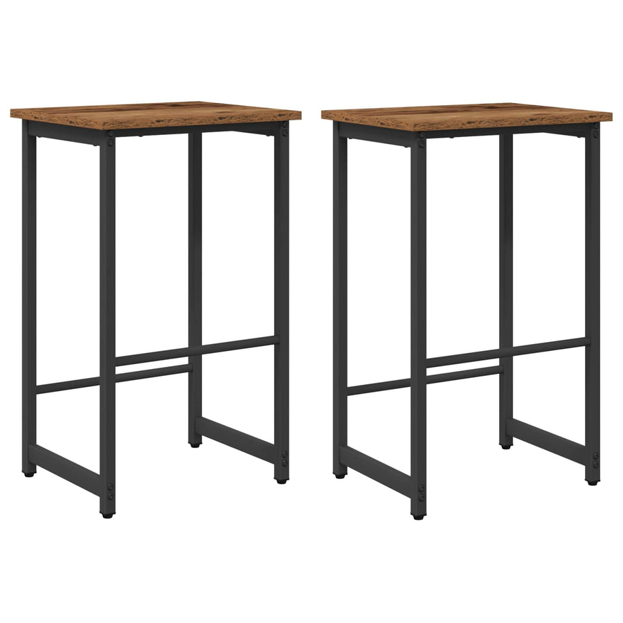 Barkruk 2 st Oud hout 40 x 32 x 74 cm Bewerkt hout