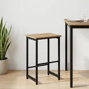 Barkruk bewerkt eiken 40x32x74 cm staal