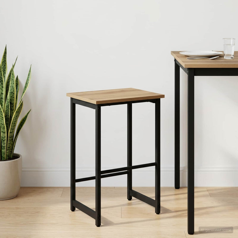 Barkruk Artisanaal eiken 40 x 32 x 74 cm Bewerkt hout