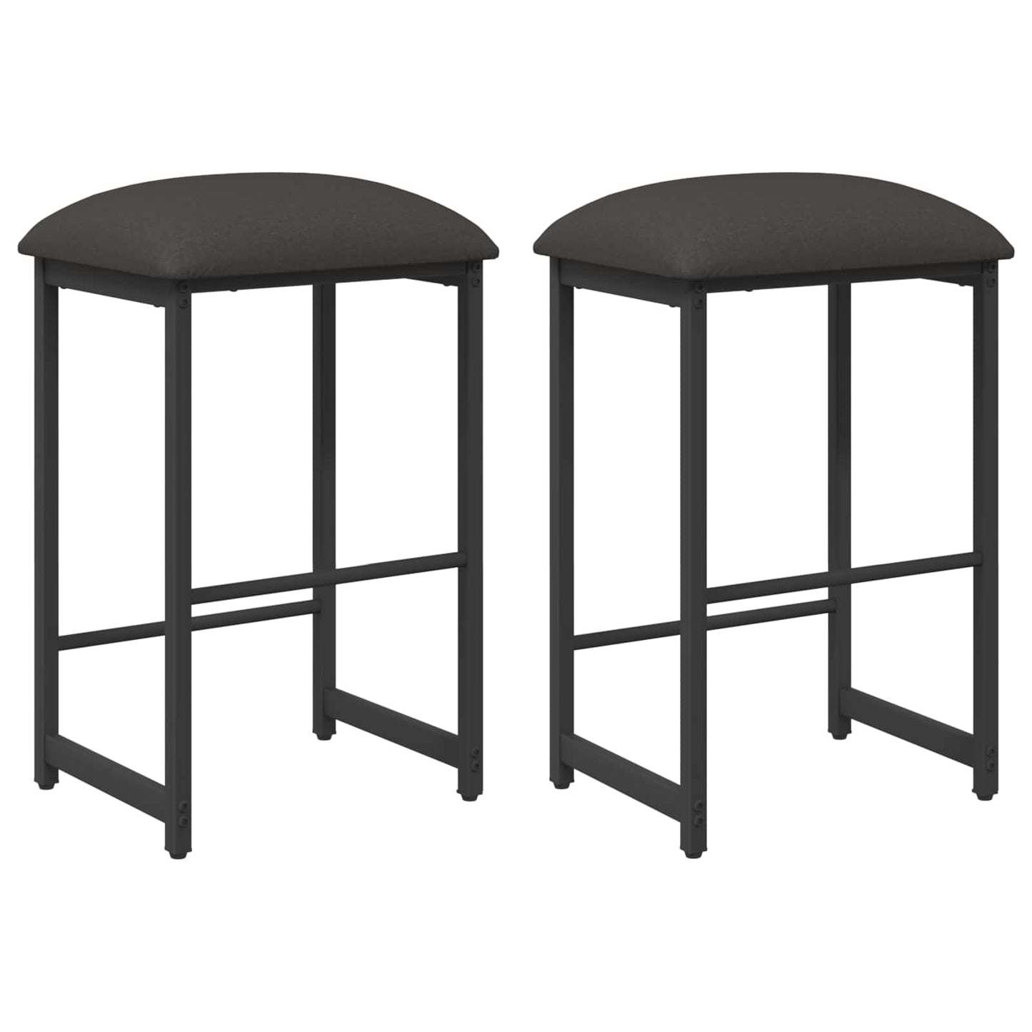 Barkruk 2 st Donkergrijs 40 x 32 x 64 cm Bewerkt hout