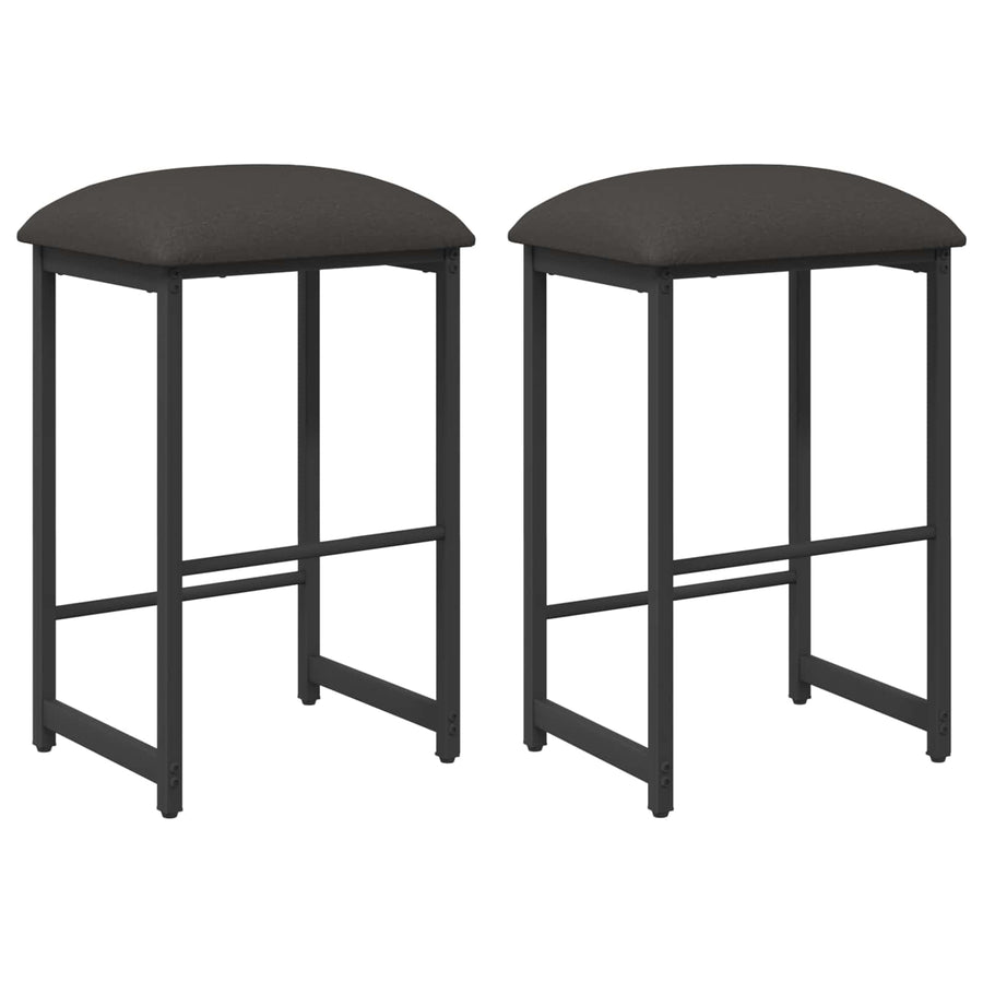 Barkruk 2 st Donkergrijs 40 x 32 x 64 cm Bewerkt hout