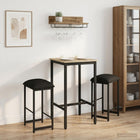 Barkruk 2 stuks zwart bewerkt hout 64 cm