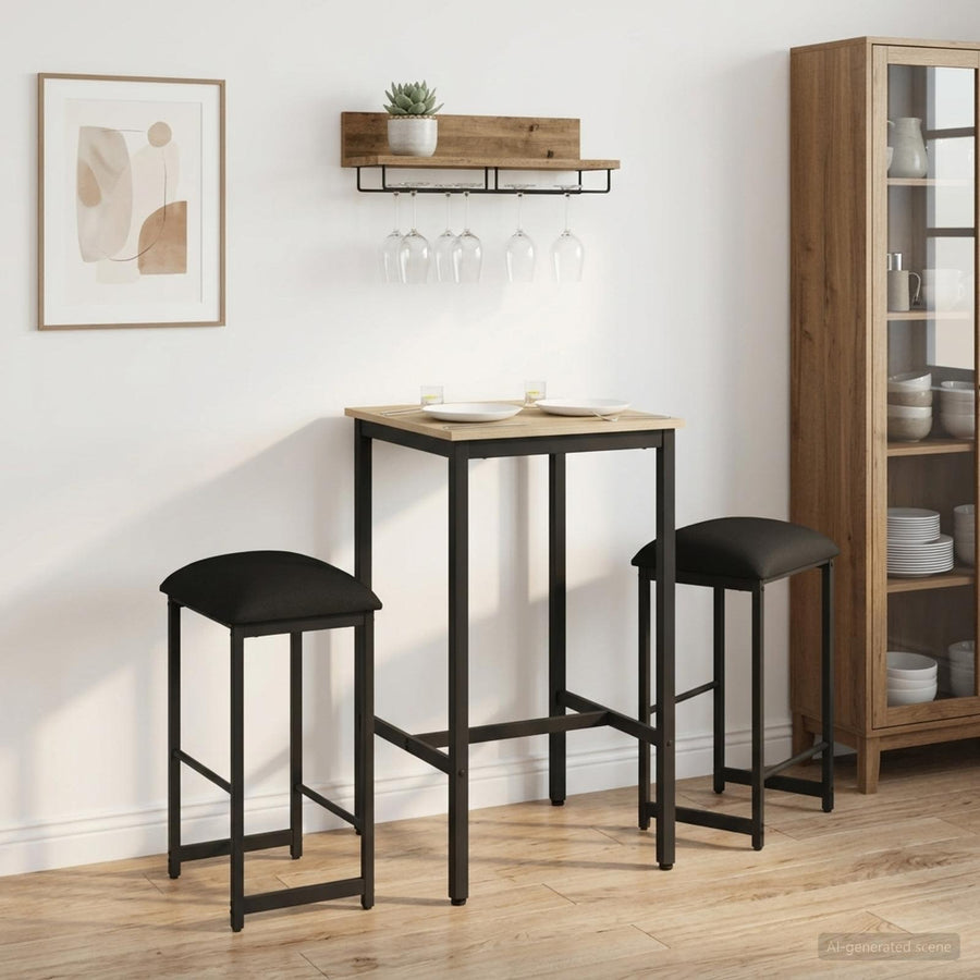 Barkruk 2 st Zwart 40 x 32 x 64 cm Bewerkt hout