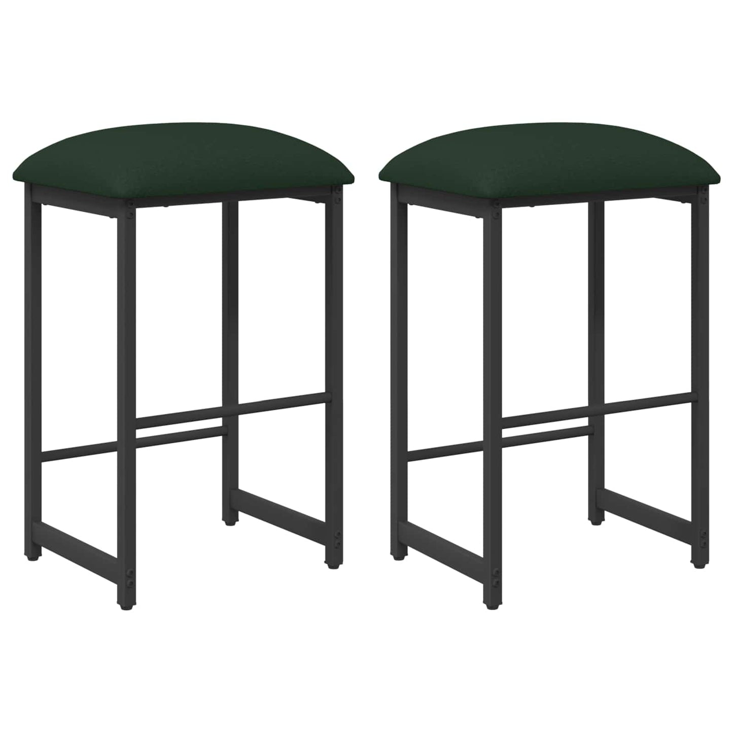 Barkruk 2 st Donkergroen 40 x 32 x 64 cm Bewerkt hout