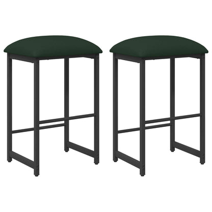 Barkruk 2 st Donkergroen 40 x 32 x 64 cm Bewerkt hout