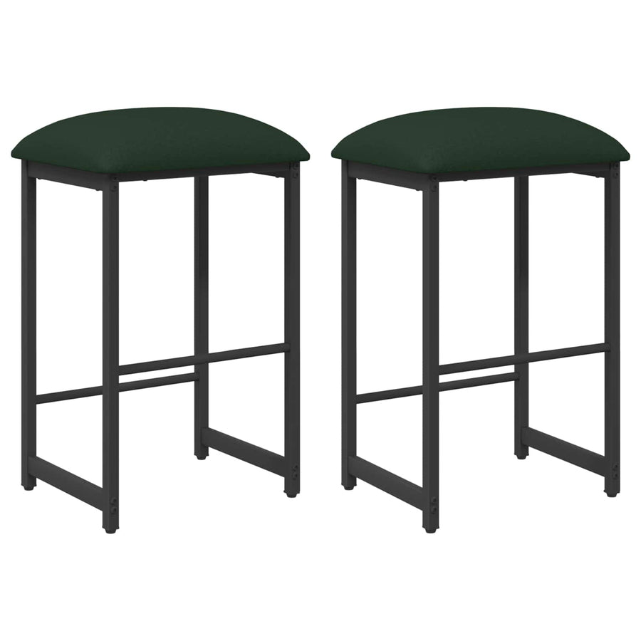Barkruk 2 st Donkergroen 40 x 32 x 64 cm Bewerkt hout