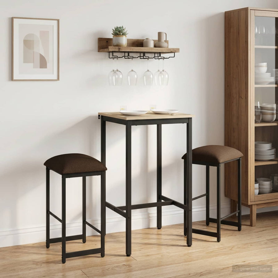 Barkruk 2 st Taupe 40 x 32 x 64 cm Bewerkt hout