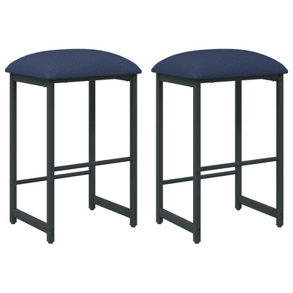 Barkruk 2 st Blauw 40 x 32 x 64 cm Bewerkt hout