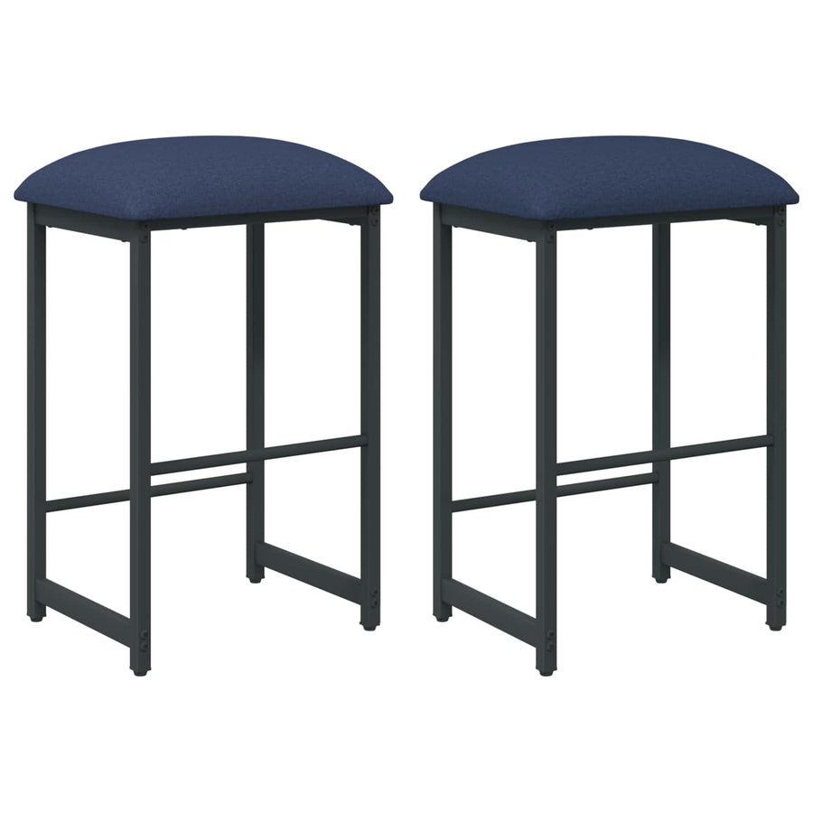 Barkruk 2 st Blauw 40 x 32 x 64 cm Bewerkt hout