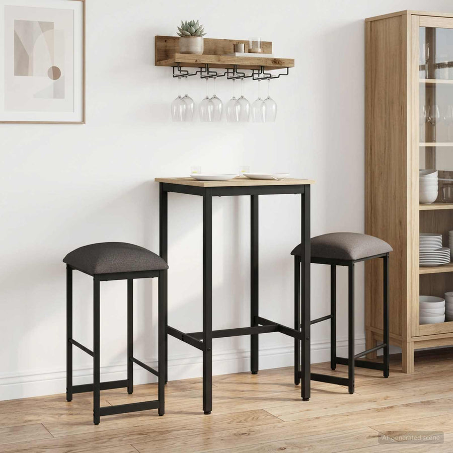 Barkruk 2 st Lichtgrijs 40 x 32 x 74 cm Bewerkt hout