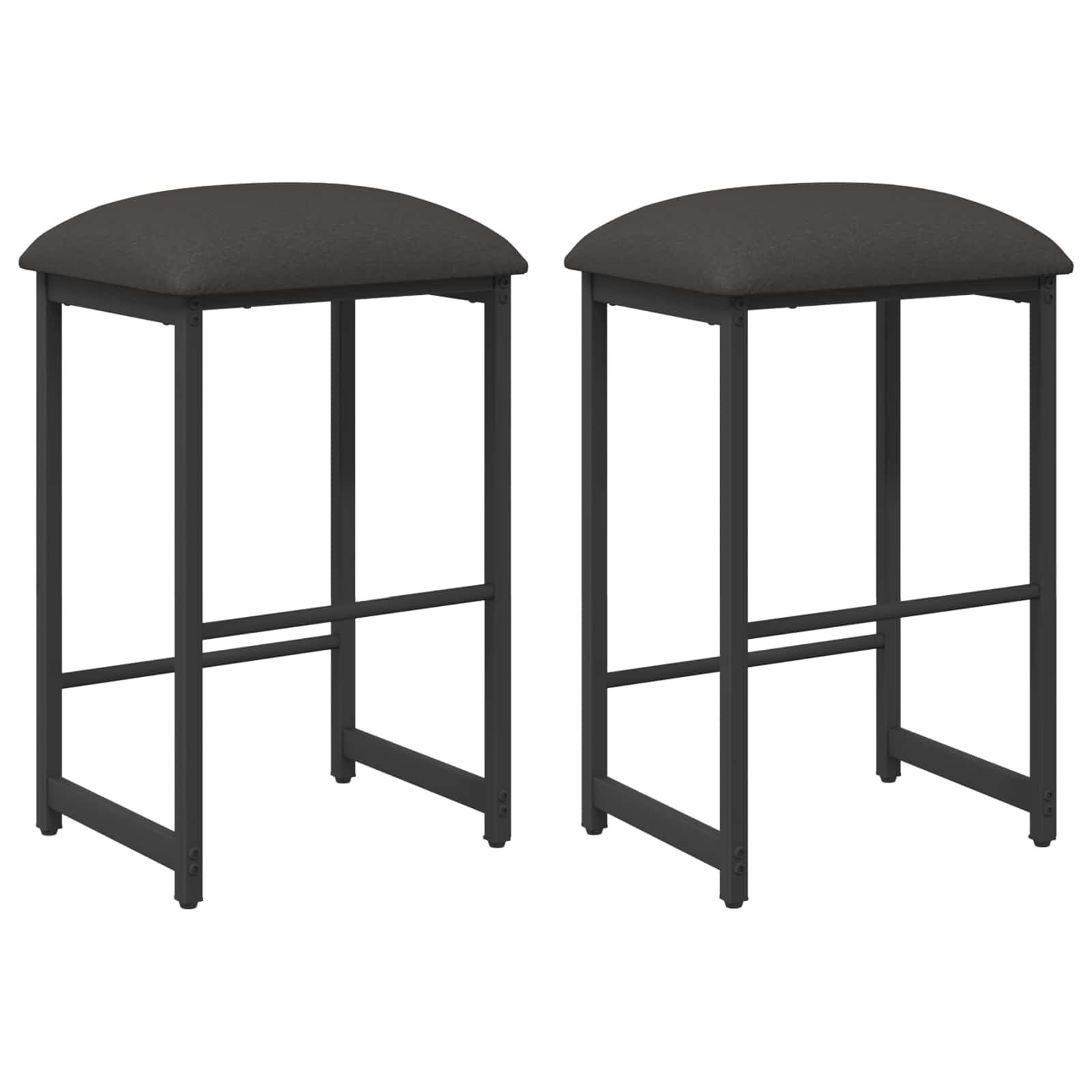 Barkruk 2 st Donkergrijs 40 x 32 x 74 cm Bewerkt hout
