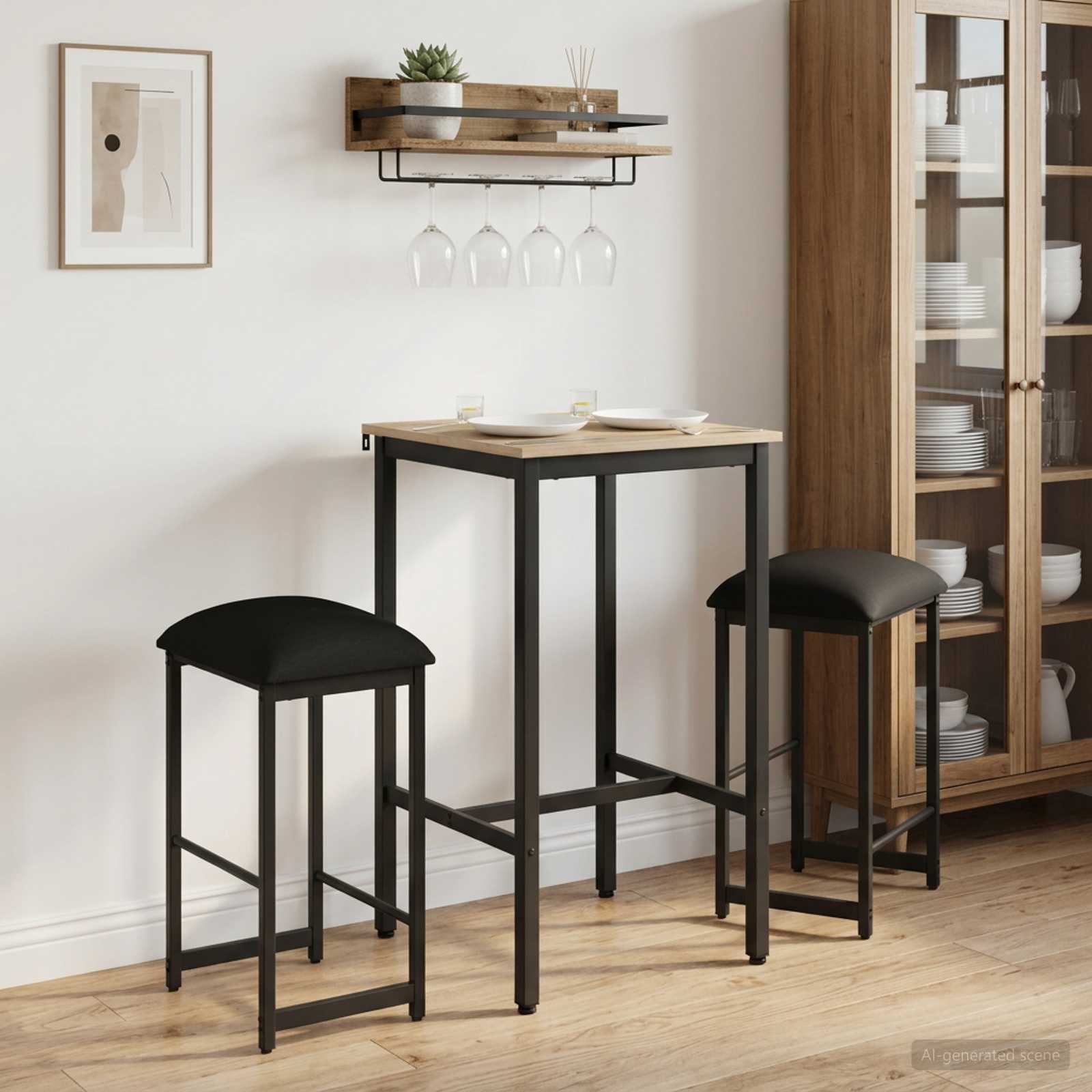 Barkruk 2 st Zwart 40 x 32 x 74 cm Bewerkt hout