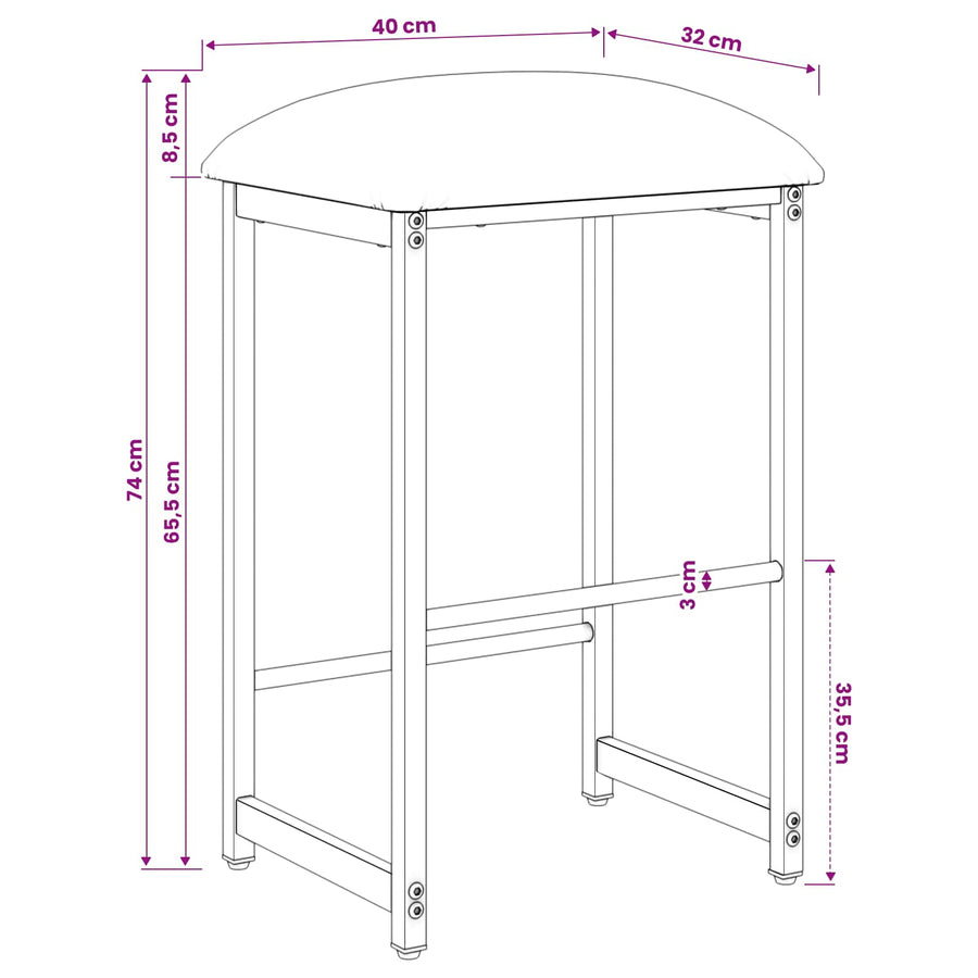 Barkruk Donkergroen 40 x 32 x 74 cm Bewerkt hout