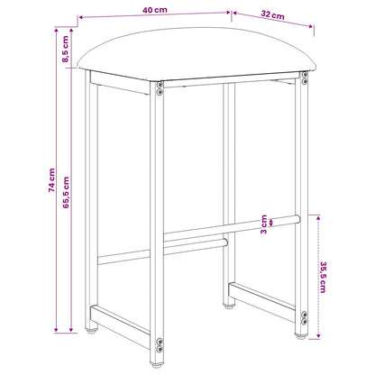 Barkruk 2 st Donkergroen 40 x 32 x 74 cm Bewerkt hout