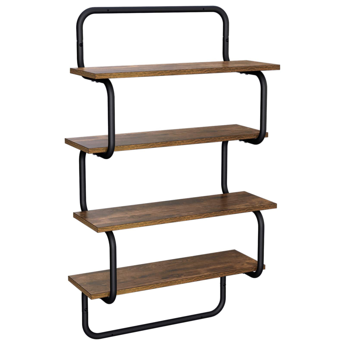 4-laags Wandplank Gerookt eiken 80 x 24,5 x 104 cm Bewerkt hout