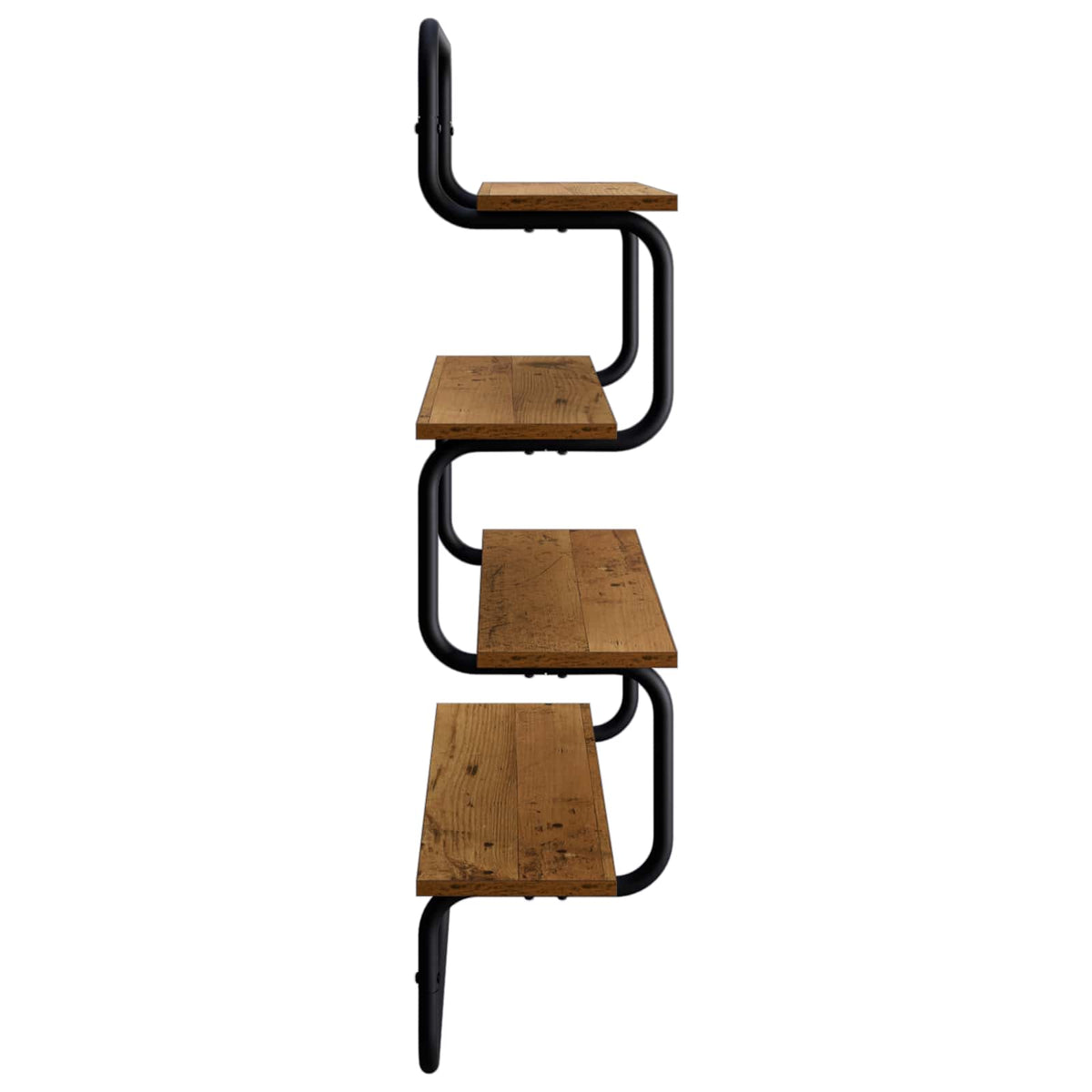 4-laags Wandplank Oud hout 80 x 24,5 x 104 cm Bewerkt hout