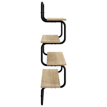 4-laags Wandplank Sonoma Eiken 60 x 24,5 x 104 cm Bewerkt hout