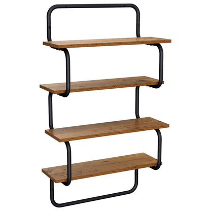 4-laags Wandplank Oud hout 60 x 24,5 x 104 cm Bewerkt hout