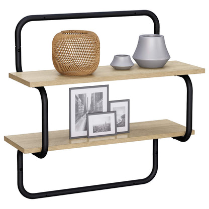 Wandplank met 2 niveaus Sonoma Eiken 80 x 24,5 x 61 cm